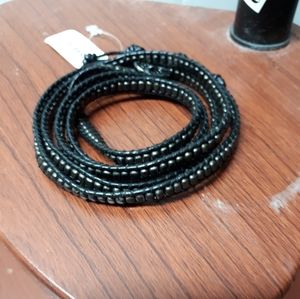Leather Wrap Bracelet with Beads